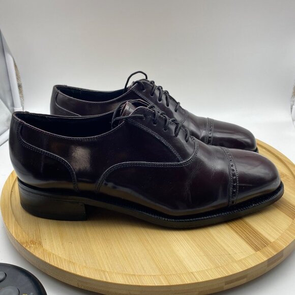 Florsheim‎ Men Burgundy Leather Cap Toe Oxford Lexington Dress Shoes Sz 7 main image 13